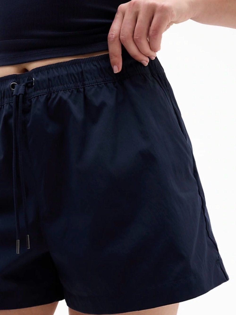 Athleta Midday Short Black XL NWT Drawstring Lightweight Travel Shorts
